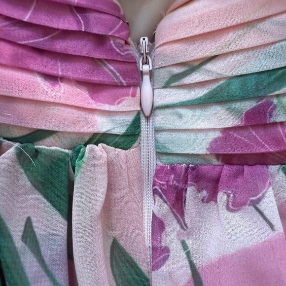 PETAL + PUP Floral Maxi Dress Coquette Ruffle Fairy Ethereal Halter 3D Pink XS‎ - Picture 7 of 8